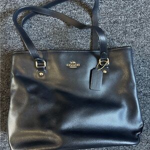 Coach Black Pebbled Leather Tote